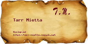 Tarr Mietta névjegykártya